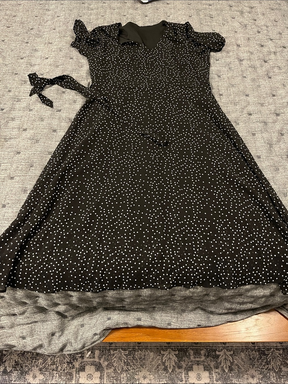 Black Polka Dot Midi Dress